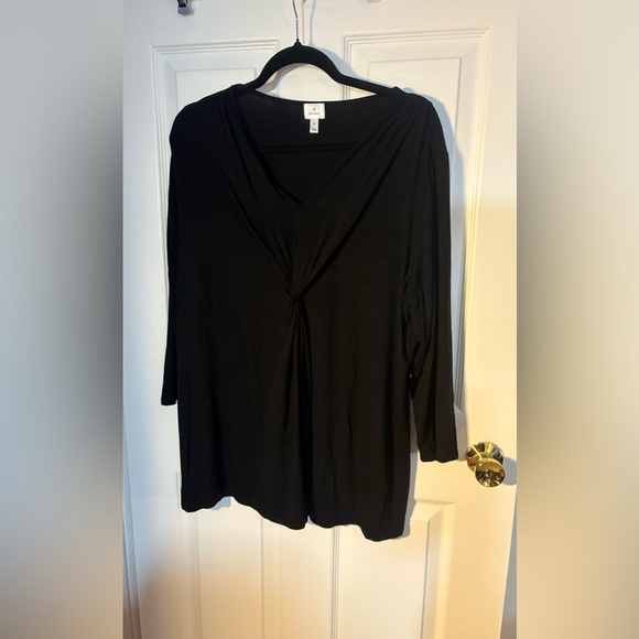 dressbarn Tops - Dressbarn Black Twist Front Blouse